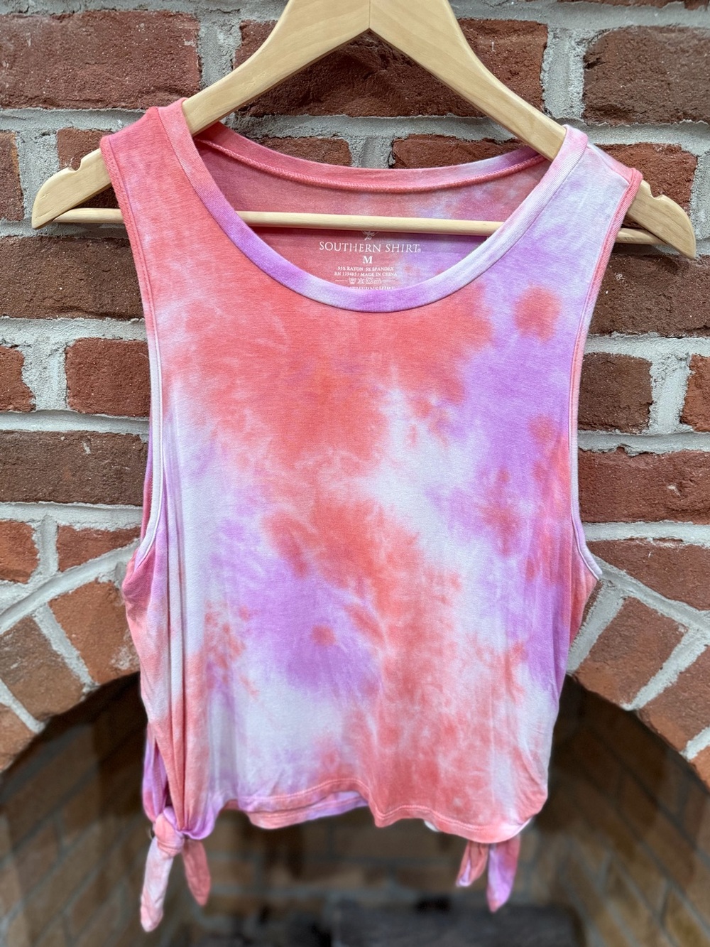 The Southern Shirt Company Pink & Coral Tie-Dye Side-Tie Tank